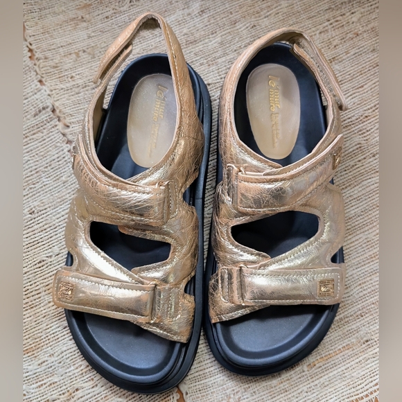 Le' Murmure Gold Platform Sandals